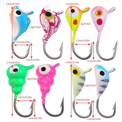 Ice Fishing Jigs Kit Essential Ice Fishing Lures for Beginners to Hook Big Fish and Reel in The Fun! - color: B8Pcs