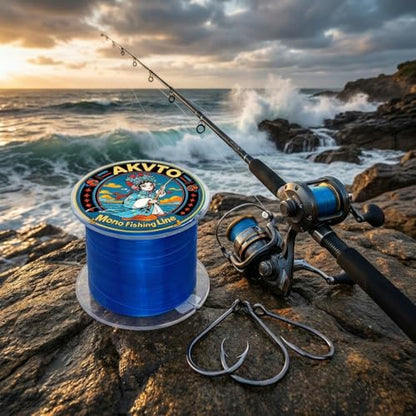 Monofilament Fishing Line, 500 Yards, 7-38 LB Test, High Strength Abrasion Resistant - color: Dark Blue, size: 0.50MM/38LB