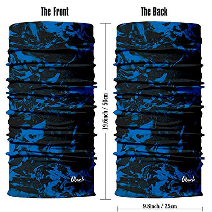 Obacle Seamless Face Mask Rave Bandana Men Women for Dust Sun Wind Protection - color: Pure Black Blue