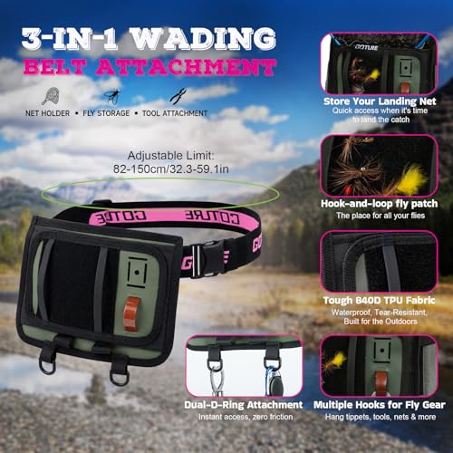 Goture 5-Layer Lepord Breathable Women's Fly Fishing Waders, Waterproof Neoprene Stockingfoot Waders w/Handwarmer - size: Large