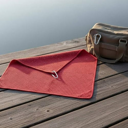 Qianly Fishing Towel Highly Absorbent Weave Towel with Clip Non-Shedding Outdoor Gear for Fishermen, Royal Blue - color: Royal Blue