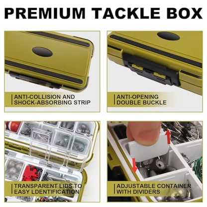 GOTOUR 128/209/240/265pcs Fishing Lures Kit with Tackle Box, All-in-1 Fishing Accessories Gear Set with Soft Lure, Minnow, Crankbait, Hooks, Sinkers, and Terminal Tackle Kit, Fishing Gifts for Men - color: D-265 pcs Pro Tackle Kit