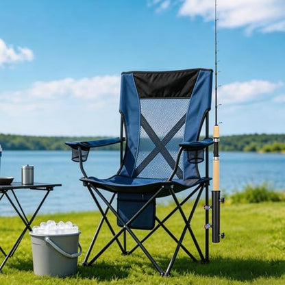 Heavy Duty Fishing Rod Holder for Beach Wagon, Umbrella Holder Clip on Wagon, Cart, Chair for Fishing, Beach, Camping, Ball Park, Fishing Pole Holder with Mount Clamp (3/5” to 9/10” Inner Diameter)
