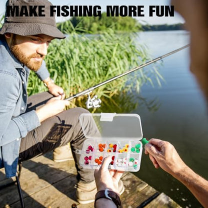 36pcs Salmon Egg Flies for Fishing with Box Dry Flies for Trout Fishing in Size 12 Steelhead Egg Fly for Trout, Salmon, Bass