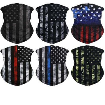 JOEYOUNG Headwear, Bandana, Neck Gaiter Head Wrap Headband Balaclava Magic Scarf - color: A-black Flag
