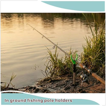 5 Pcs Aluminum Alloy Fishing Rod Holder for Ground,Rod Holders for Bank Fishing,14-22 inchs Telescopic Rod Holder ,10 pcs Fishing Bells