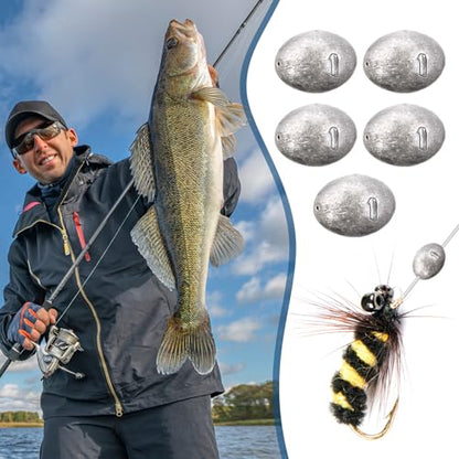 Egg Fishing Sinker Weights Kit Egg Weights Rig Drop Bass Casting Fishing Sinkers Saltwater Freshwater Gear Tackle - size: 1oz