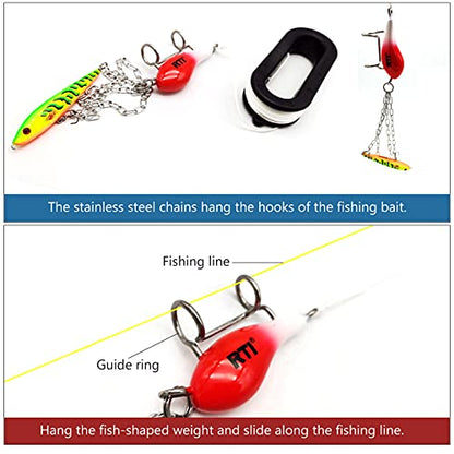 Lure Retriever, Fishing Lure Retriever Bait Saver Retriever Kit Fishing Tackle for Crankbait Spinner Spoon Lures, Red