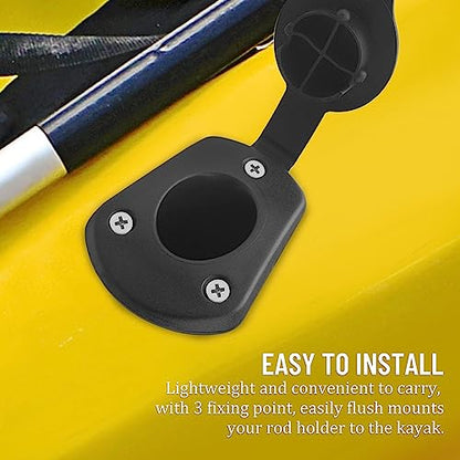 WMYCONGCONG 2 PCS Kayak Deck Flush Mount Fishing Boat Rod Holder with Cap Cover for Kayak Boat Canoe