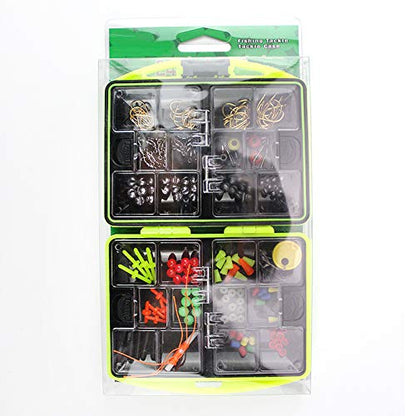 Bait Case, Fishing Accessories Kit Including Hook Sinker Weights Fishing Swivels Snaps Fishing Line Beads Fishing Set with Tackle Box