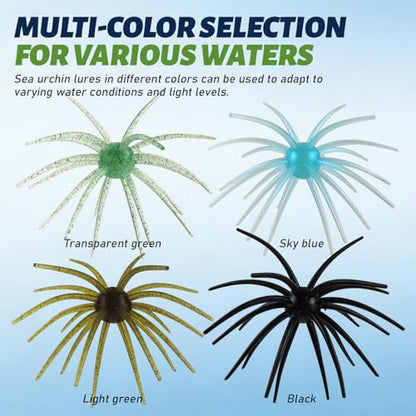 6 Pcs Soft Urchin Lures Fishing Saltwater Slow Floating Lures for Bass Trout Crappie - color: 5.31in/0.60oz