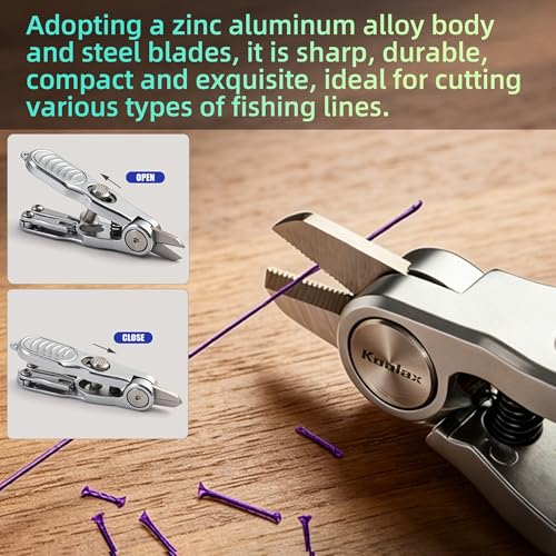 3-in-1 Fishing Line Cutter, Stainless Steel Multi-Function Portable Scissors with Retractor & Knot Tying Tool for Various Fishing Lines - size: JXQ85-80