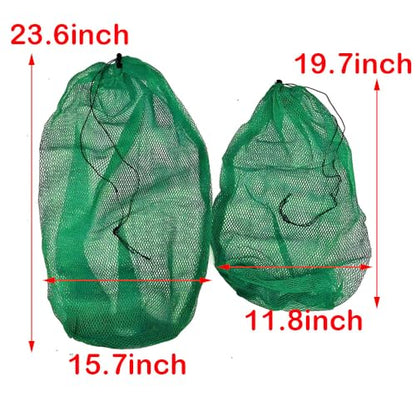 Portable Fishing Net Bag Drawstring Fishing Net Nylon Mesh Fishing Bag Fishing Storage Bag (19.7x11.8inch) - size: 19.7x11.8inch