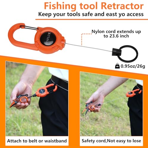 Mini Fishing Pliers Saltwater, Split Ring Tool and Line Cutter | Aluminum stainless handle, Tungsten carbide cutter, Hook remover split ring, Safety lock, Lanyard kit, Saltwater freshwater
