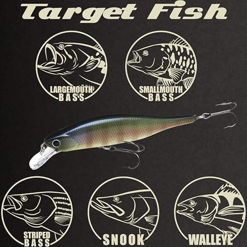 LUCKY CRAFT Lightning Pointer 98XR, Freshwater Bass Fishing Lures and Walleye Fishing Lures, 4" Slow Sinking Jerkbait, 6-7ft Depth, Largemouth Smallmouth, Tournament Fishing Gear - color: 269 BE Gill