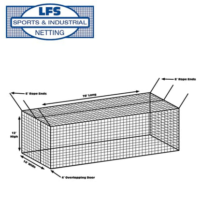 LFS Batting Cage Net – Baseball & Softball Netting for Indoor & Outdoor Training | UV Treated, Weather Resistant, Durable | Net Only – No Frame Included - size: #36, style: 12 x 14 x 70