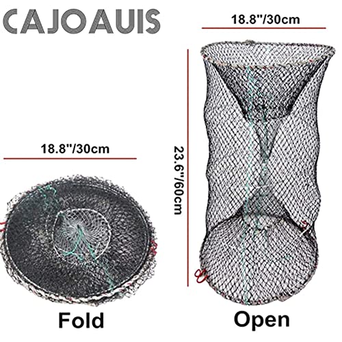 Collapsible Fishing Trap Net Cast Mesh Landing Bait Net for Crab Shrimp Minnow Crawfish Catfish - size: Large