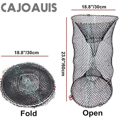 Collapsible Fishing Trap Net Cast Mesh Landing Bait Net for Crab Shrimp Minnow Crawfish Catfish - size: Large