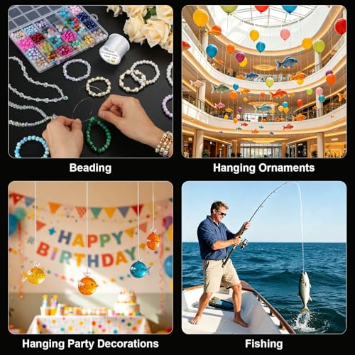 Anezus Fishing Wire for Hanging, Clear Fishing Line Invisible String Strong Monofilament Line for Hanging Decorations and Crafts - style: 0.5mm, 30lb