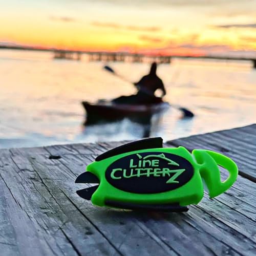 LINE CUTTERZ Patented Dual Hybrid Ceramic Cutter + Stainless Steel Micro Scissors Fishing Line Clipper - Glow-in-the-Dark - color: Glow-in-the-dark