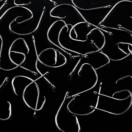 Circle Hooks Saltwater,100pcs Catfish Hooks Offset Circle Octopus Fishing Hooks High Carbon Steel 2X Strong Barbed Fishhooks for Bass Trout Freshwater Saltwater - size: 100pcs-2#