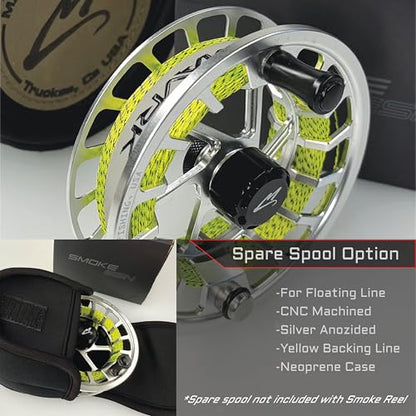 MAVRK USA Fly Fishing Reel | Large Arbor Closed Cage & Micro Reels | Euro Nymph & Floating Line | Ultra Lightweight, High Capacity, CNC Machined, Smooth Drag System - style: Smoke Euro Nymph/Floating 4/7