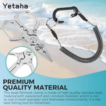 Yetaha 4 Inch Stainless Steel Fishing Pliers with Anti-Slip Grip | Mini matte multi-functional fishing pliers, ideal saltwater tackle & practical fishing gifts for men