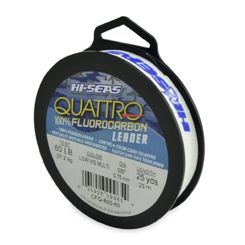 Hi-Seas Quattro 100% Fluorocarbon Leader - size: 25 Yard, 60 Pound Test