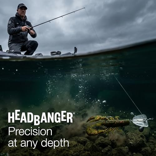 Headbanger BottomRocker Deep Diving Jig Head- Texas Rig Bass Lure - color: Transparent, size: #4/0