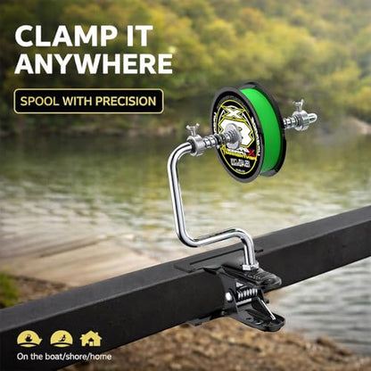 Fishing Line Spooler, Portable Reel Spooling Station for Spinning & Baitcasting Reels, Adjustable Winder Fits Multiple Spool Sizes, Tangle-Free Fishing Essentials