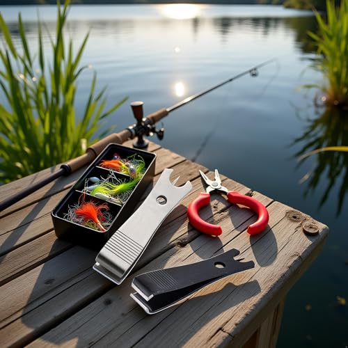 2Pcs Fishing Line Cutter Nipper with Hook Eye Cleaner Pin Stainless Steel Fishing Line Scissors Cutting Tool, Fishing Line Cutter Nipper with Hook Eye Cleaner Pin, Multi Functional Accessories