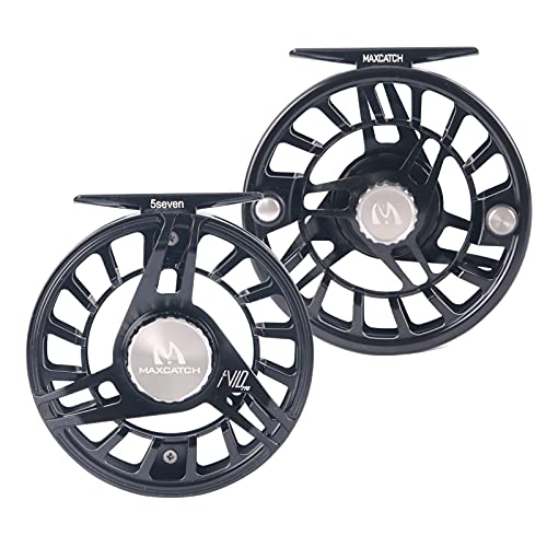 Maxcatch AVID PRO Fly Fishing Reel with CNC-machined Aluminum Body Super Large Arbor Design-3/5, 5/7, 7/9, 9/11 Weights - color: Black, size: 3/5wt