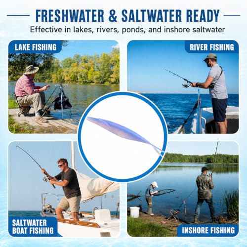 Soft Plastic Jerkbait Fishing Lures, 5 Inch Fluke Style Minnow Swimbaits for Bass, Walleye, Trout & Crappie, Scented Soft Baits for Freshwater & Saltwater, 10 Pack - color: Blue Pearl Shad