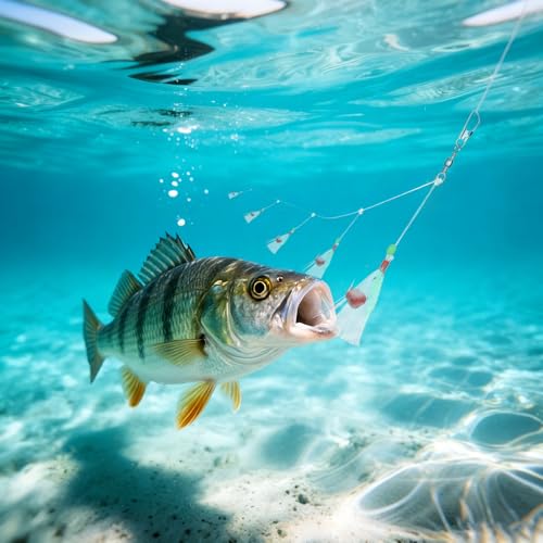 Sabikirigs Set Bait Rigs Saltwater Bait Saltwater Fish Skin Feather Hooks Salt Water Fishing Bait Rigs for Freshwater