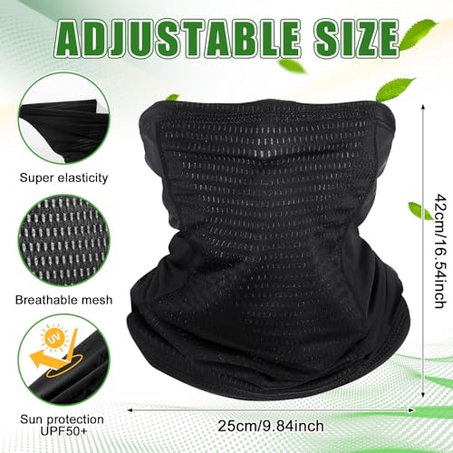 Geyoga 3 Pcs Cooling Neck Gaiter for Men Women Breathable Mesh UV Protection Summer Neck Cover with Mesh Hole Strap Neck Wrap - color: Black, Gray, White