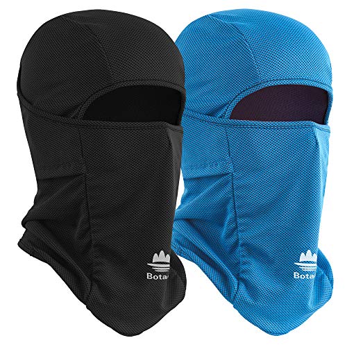 Balaclava Ski Mask, Sun UV Protection Breathable Full Head Face Mask for Men Women Skiing Cycling - color: 2 Packs - Blue + Black