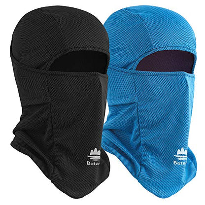 Balaclava Ski Mask, Sun UV Protection Breathable Full Head Face Mask for Men Women Skiing Cycling - color: 2 Packs - Blue + Black