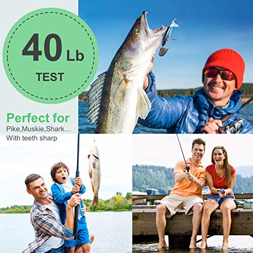 60PCS Fishing Wire Leader, Steel Fishing Leaders with Swivels and Snap, Nylon-Coated Fishing Leader for Connect Fishing Tackle Lures or Hooks, 7.5, 11.7, 12.9 Inch