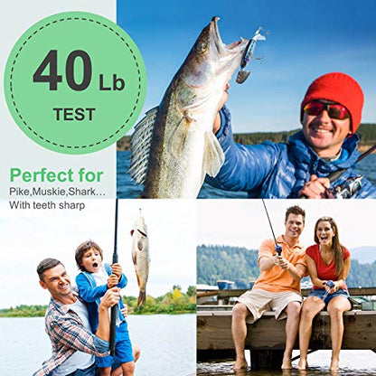 60PCS Fishing Wire Leader, Steel Fishing Leaders with Swivels and Snap, Nylon-Coated Fishing Leader for Connect Fishing Tackle Lures or Hooks, 7.5, 11.7, 12.9 Inch