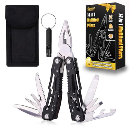 14 in 1 Multitool Pliers Gives One Whistle as a Gift, Professional Pocket Pliers from Wife Daughter to Father Boyfriend Husband on Christmas, Birthday, Valentine's, Father's Day - Samest - size: Large