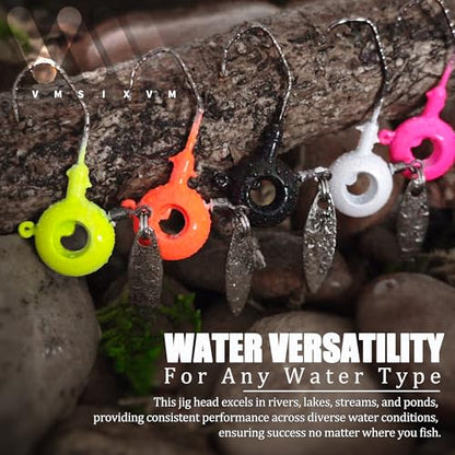 Crappie Jigs with Spinner, 15 Pcs Scent Holder Underspin Crappie Jig Heads for Bass Panfish Walleye Fishing, 1/8oz, 1/16oz - color: 1/16oz - 15 Pcs