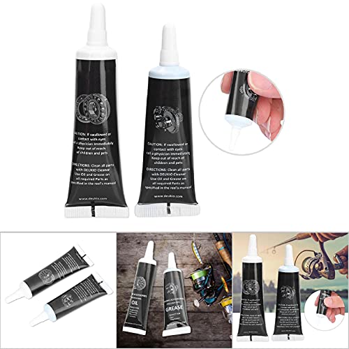 Fishing Reel Oil, Fishing Reel Grease, for Spinning Reel Lowprofile Reel (Black)