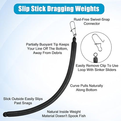 Dragging Weights for Catfishing Tolling Drifting No Snag Sinkers Slip Stick Drag Weights Bottom Search Snagless Catfish Sinker Fishing Weights Catfishing Tackle Gear - color: Blue-5pcs, size: 2OZ