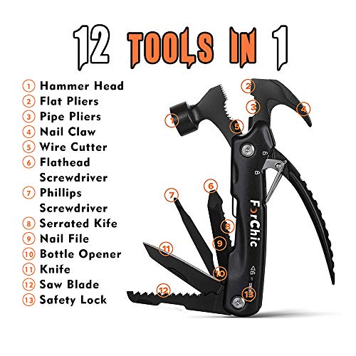 12 in 1 Hammer Multitool, Stocking Stuffers for Adults, Mens Gifts for Christmas, White Elephant Gifts for Adults, Fathers Day Gift for Dad, Men, Him, Grandpa, Husband, Boyfriend - style: Hammer Multitool_A