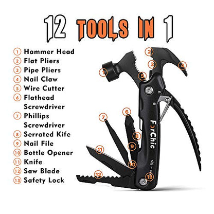 12 in 1 Hammer Multitool, Stocking Stuffers for Adults, Mens Gifts for Christmas, White Elephant Gifts for Adults, Fathers Day Gift for Dad, Men, Him, Grandpa, Husband, Boyfriend - style: Hammer Multitool_A