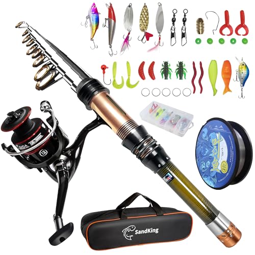 Fishing Pole Kit, Carbon Fiber Telescopic Fishing Rod and Reel Combo with Spinning Reel, Line, Bionic Bait, Hooks and Carrier Bag, Fishing Gear Set for Beginner Adults - size: Upgraded 6.89FT/2.1M