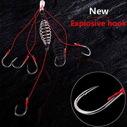 Dyxssm Trap Fishing Hooks Carp Fishing Baits Hook Lure with Fishing Spring Carp Feeder (Pack of 4) - size: 12#