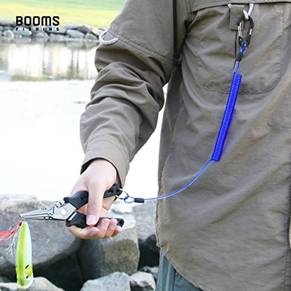 Booms Fishing T01 Coiled Lanyards for Fishing Rods and Fly Fishing Nets - color: Blue, 3pcs