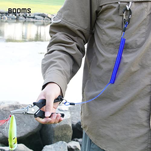 Booms Fishing T01 Coiled Lanyards for Fishing Rods and Fly Fishing Nets - color: Blue, 3pcs