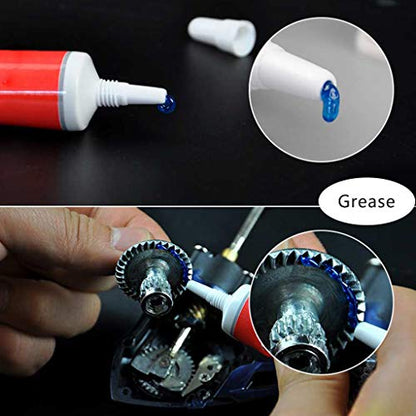 2 Pieces Fishing Reel Special Lubricant Oil Grease Drum Wheel Spinning Wheel Bearings Noise Abrasion Reducing Waterproof, 14.8ml